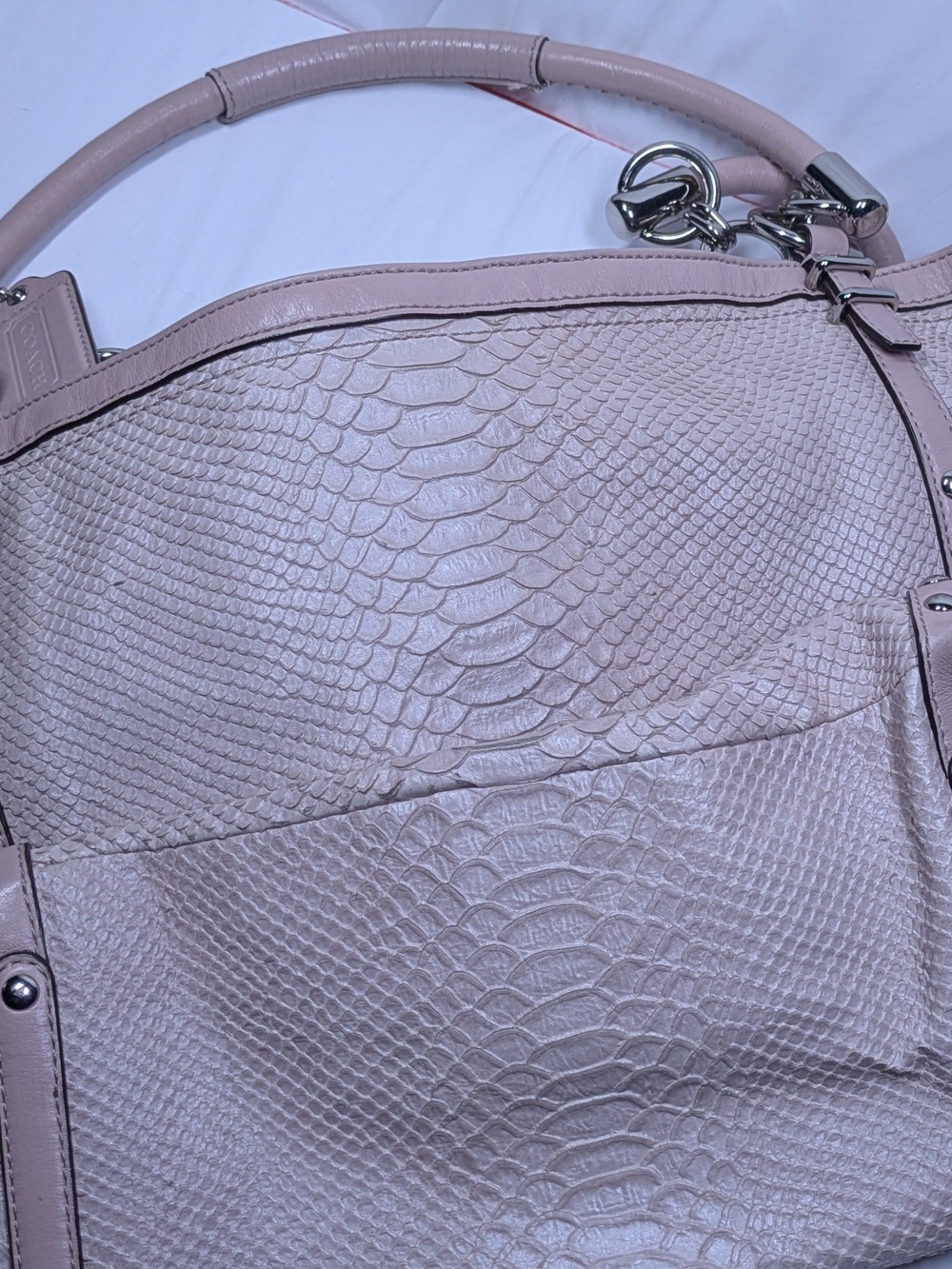 Coach Audrey Blush Pink Leather Tote Bag - Picture 7 of 16